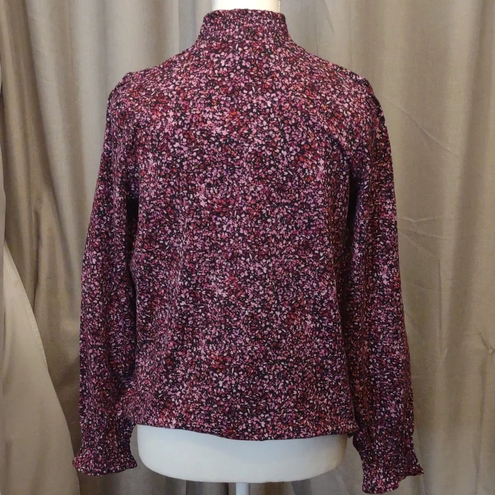 J. Jill mock neck cotton/modal print top